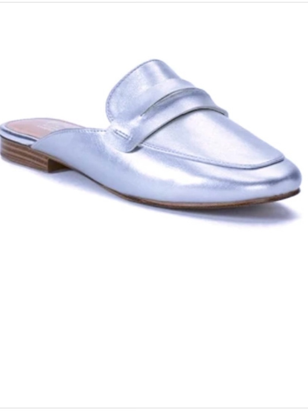 Apt 9 Womens Situation Slip on Metallic Silver Mules